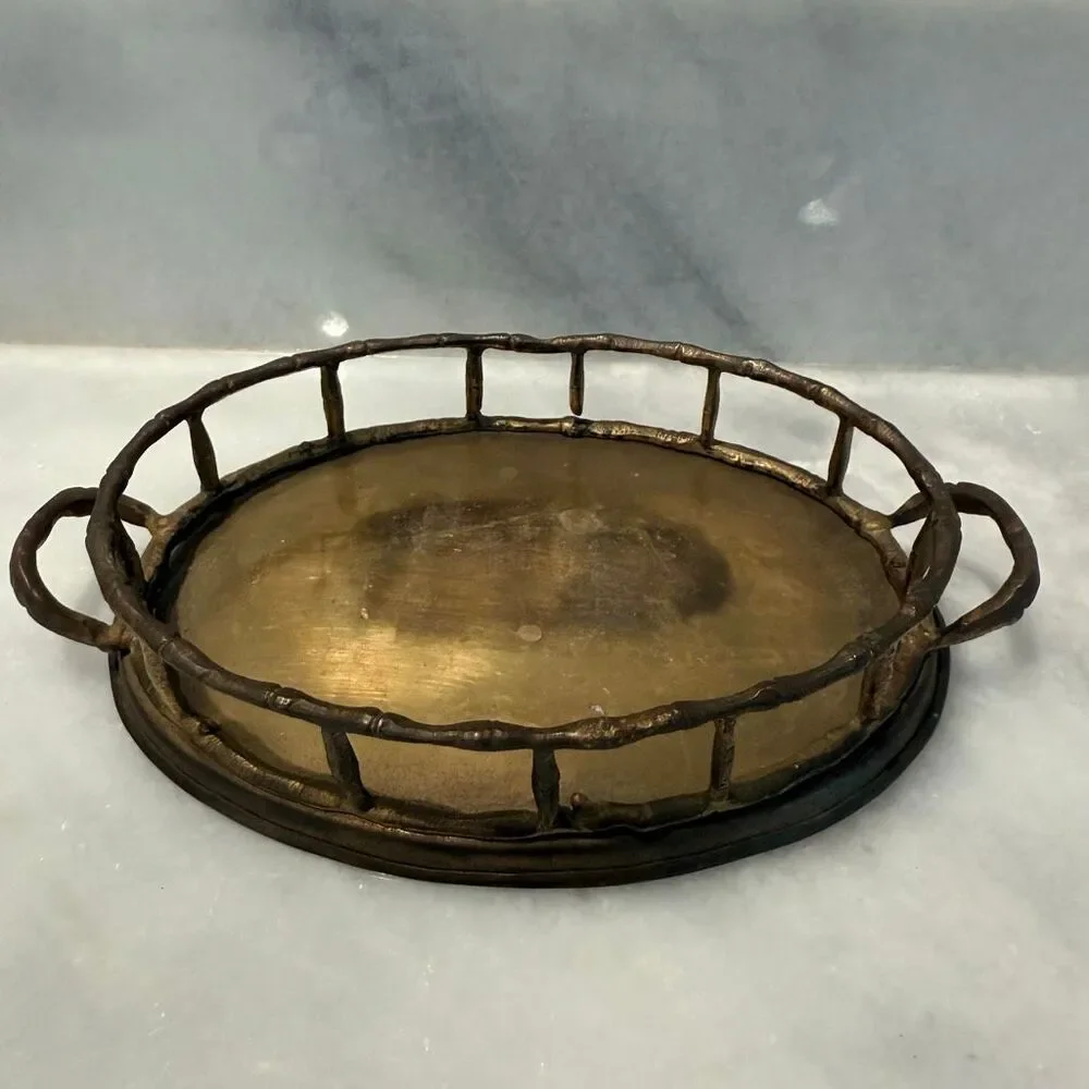Antique Bronze Sugar Creamer and Tray Tabletop Serving Set